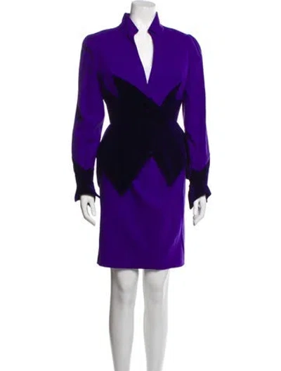 Pre-owned Mugler Vintage 1995 Skirt Suit In Purple