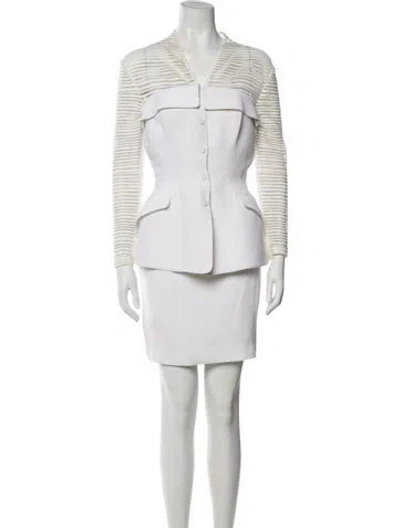 Pre-owned Mugler Vintage 1995 Skirt Suit In White