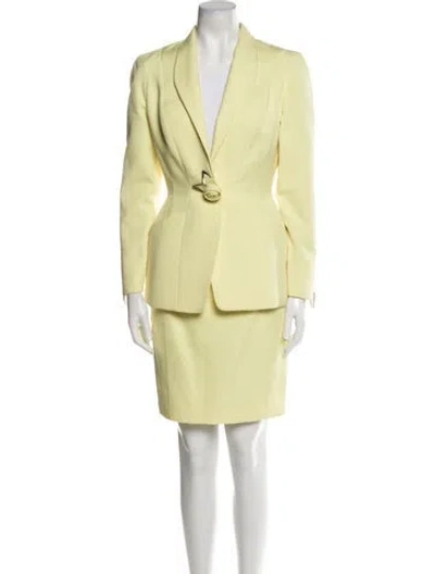 Pre-owned Mugler Vintage 1995 Skirt Suit In Yellow