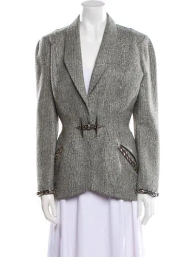 Pre-owned Mugler Vintage 1996 Blazer In Gray