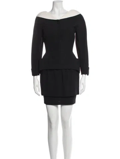 Pre-owned Mugler Vintage 1996 Skirt Set In Black