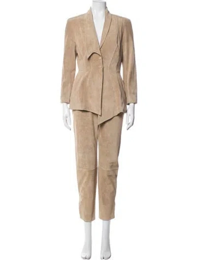 Pre-owned Mugler Vintage 1998 Pantsuit In Neutral