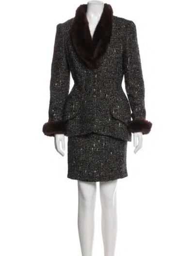 Pre-owned Mugler Vintage 1998 Skirt Set In Brown