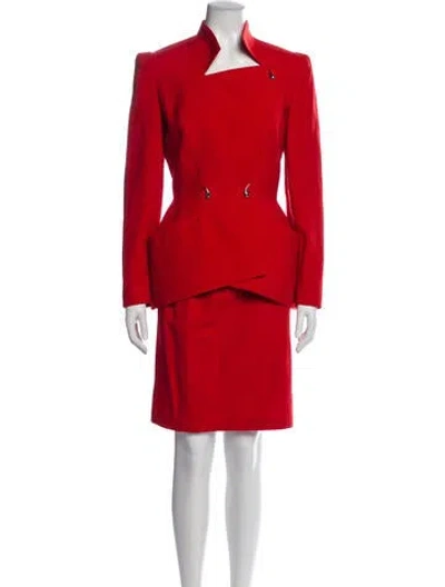 Pre-owned Mugler Vintage 1998 Skirt Set In Red