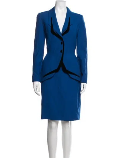 Pre-owned Mugler Vintage 1998 Skirt Suit In Blue