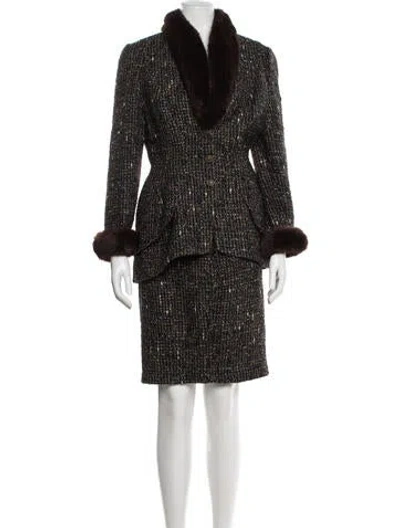 Pre-owned Mugler Vintage 1998 Skirt Suit In Brown