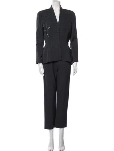 Pre-owned Mugler Vintage 1999 Pantsuit In Gray