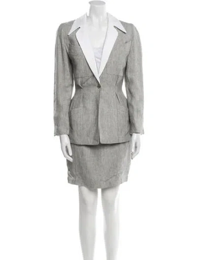 Pre-owned Mugler Vintage 1999 Skirt Suit In Gray