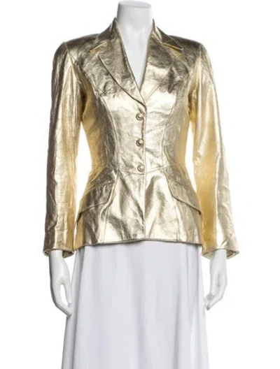 Pre-owned Mugler Vintage 2000 Blazer In Gold