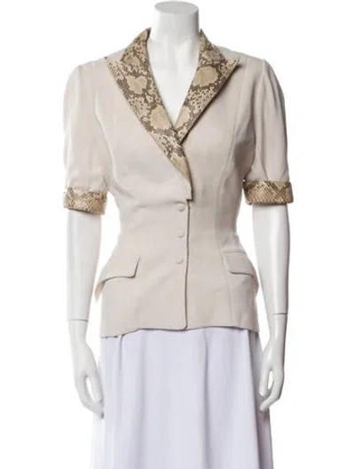 Pre-owned Mugler Vintage 2000 Blazer In Neutral