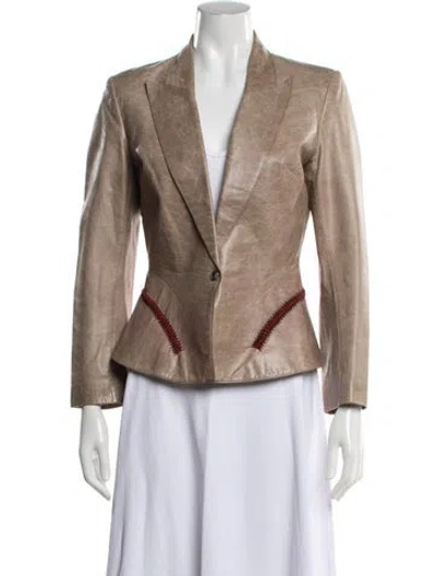 Pre-owned Mugler Vintage 2000's Blazer In Neutrals/red