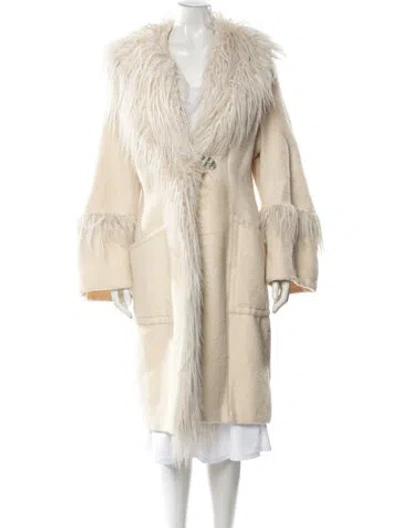 Pre-owned Mugler Vintage 2000's Coat In Neutral