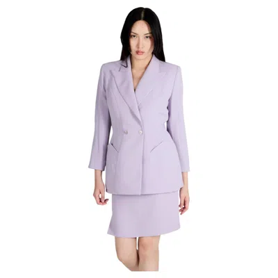 Pre-owned Mugler Vintage 2000's Thierry  Lilac Skirt Co Ord Set In Gray