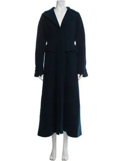Pre-owned Mugler Vintage 2000's Trench Coat In Blue