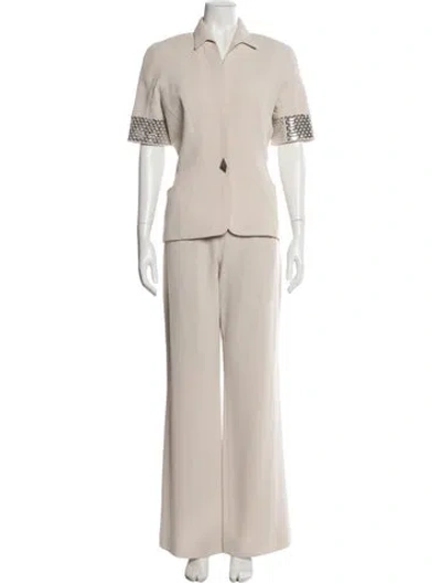 Pre-owned Mugler Vintage 2001 Pantsuit In Neutral
