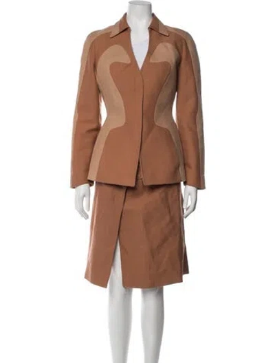 Pre-owned Mugler Vintage 2001 Skirt Set In Brown/neutrals