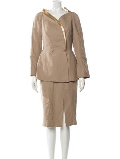 Pre-owned Mugler Vintage 2001 Skirt Suit In Neutral