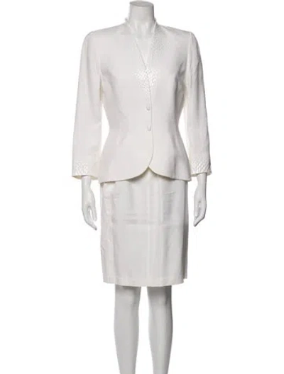 Pre-owned Mugler Vintage 2001 Skirt Suit In White