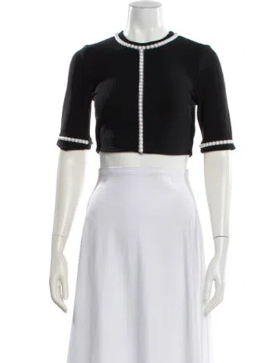 Pre-owned Mugler Vintage Crew Neck Crop Top In Black