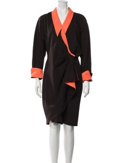 Pre-owned Mugler Vintage Knee-length Dress In Brown