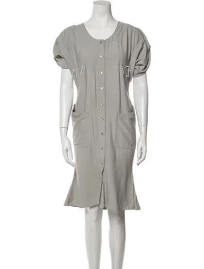 Pre-owned Mugler Vintage Knee-length Dress In Gray