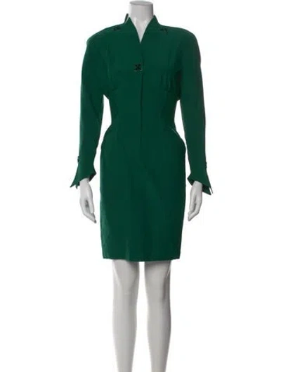 Pre-owned Mugler Vintage Knee-length Dress In Green