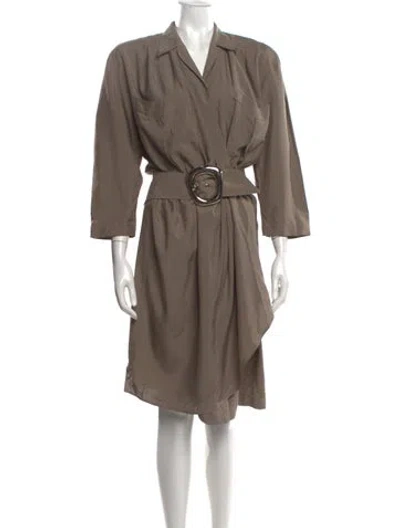 Pre-owned Mugler Vintage Knee-length Dress In Grey