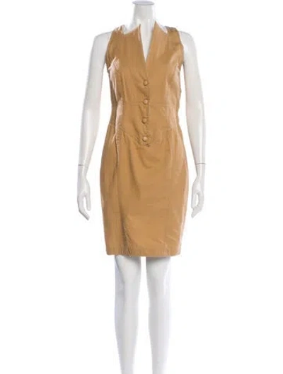 Pre-owned Mugler Vintage Knee-length Dress In Neutral
