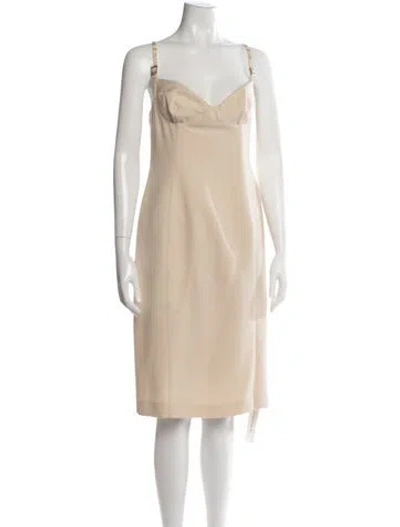 Pre-owned Mugler Vintage Knee-length Dress In Neutrals