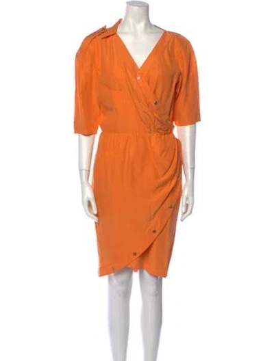Pre-owned Mugler Vintage Knee-length Dress In Orange