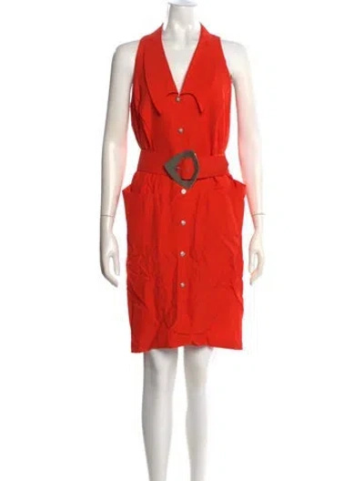 Pre-owned Mugler Vintage Knee-length Dress In Orange