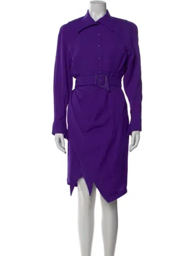 Pre-owned Mugler Vintage Knee-length Dress In Purple