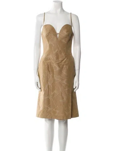 Pre-owned Mugler Vintage Knee-length Dress W/ Tags In Neutral