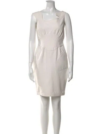 Pre-owned Mugler Vintage Knee-length Dress In White