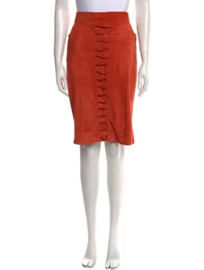 Pre-owned Mugler Vintage Knee-length Skirt In Orange