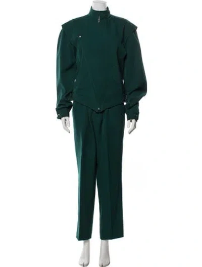 Pre-owned Mugler Vintage Late 1970's - Early 1980's Two-piece Suit In Green