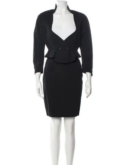 Pre-owned Mugler Vintage Late 1980's - Early 1990's Skirt Suit In Black