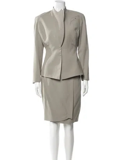 Pre-owned Mugler Vintage Late 1980's - Early 1990's Skirt Suit In Grey