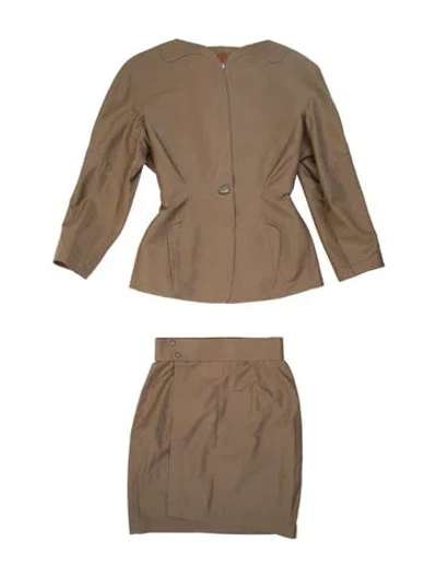 Pre-owned Mugler Vintage Late 1980's - Early 1990's Skirt Suit In Neutral