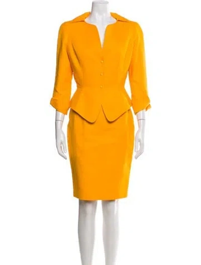 Pre-owned Mugler Vintage Late 1980's - Early 1990's Skirt Suit In Yellow