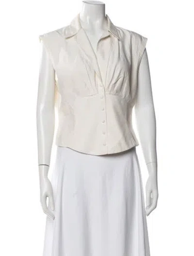 Pre-owned Mugler Vintage Late 1990's - Early 2000's Button-up Top In Neutrals