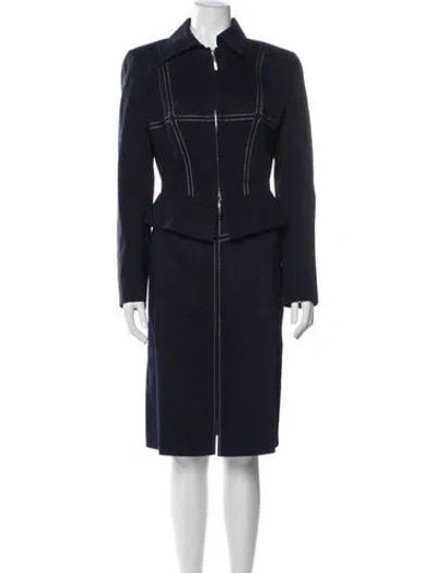 Pre-owned Mugler Vintage Late 1990's - Early 2000's Skirt Set In Blue