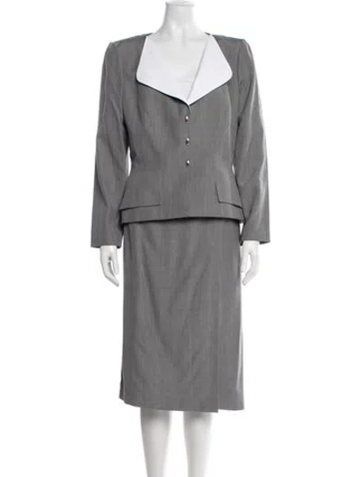 Pre-owned Mugler Vintage Late 1990's - Early 2000's Skirt Set In Grey