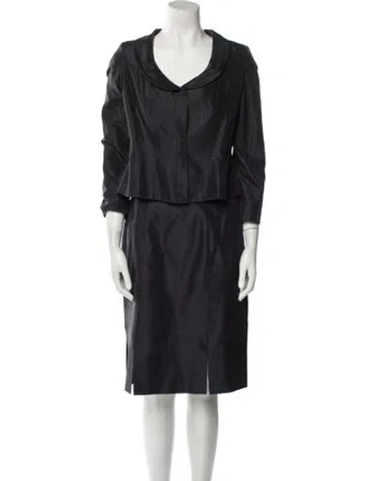 Pre-owned Mugler Vintage Late 1990's - Early 2000's Skirt Suit In Gray