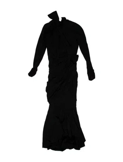 Pre-owned Mugler Vintage Long Dress In Black
