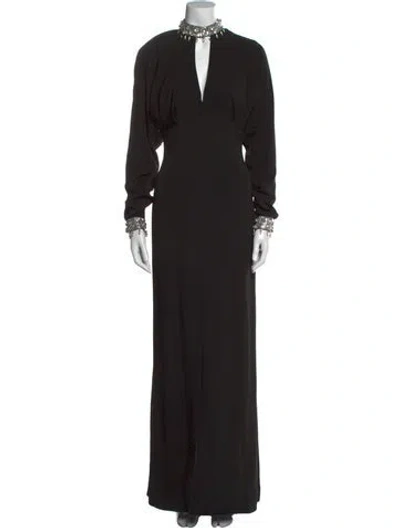 Pre-owned Mugler Vintage Long Dress In Black