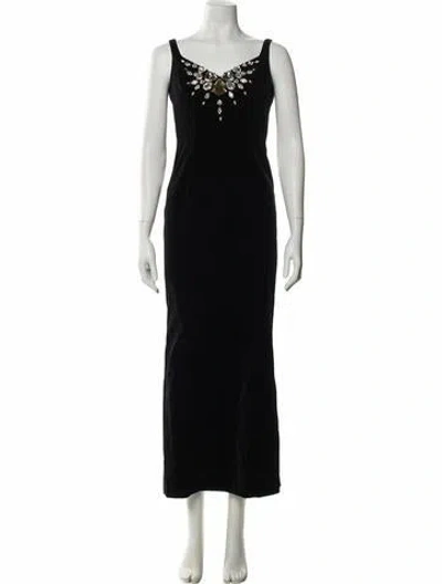 Pre-owned Mugler Vintage Long Dress In Black
