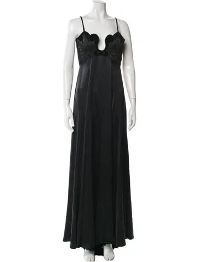 Pre-owned Mugler Vintage Long Dress In Black