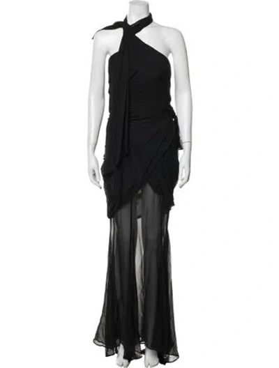 Pre-owned Mugler Vintage Long Dress In Black