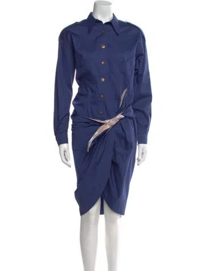 Pre-owned Mugler Vintage Long Dress In Blue